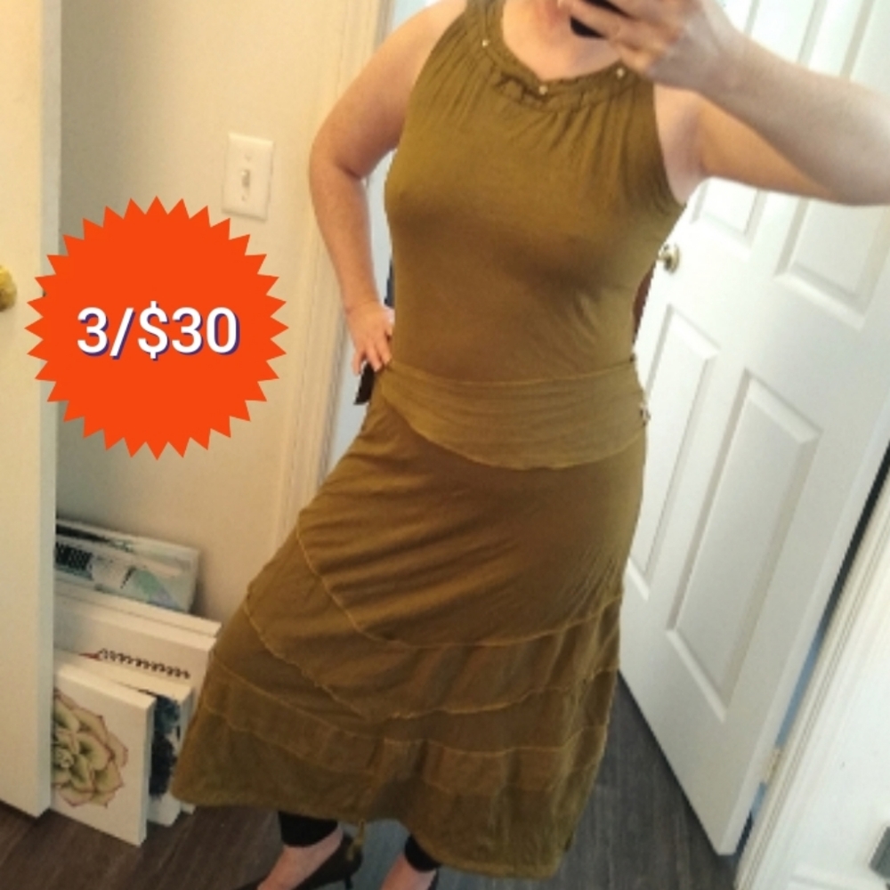CATY LESCA PARIS linen blend bohemian dress